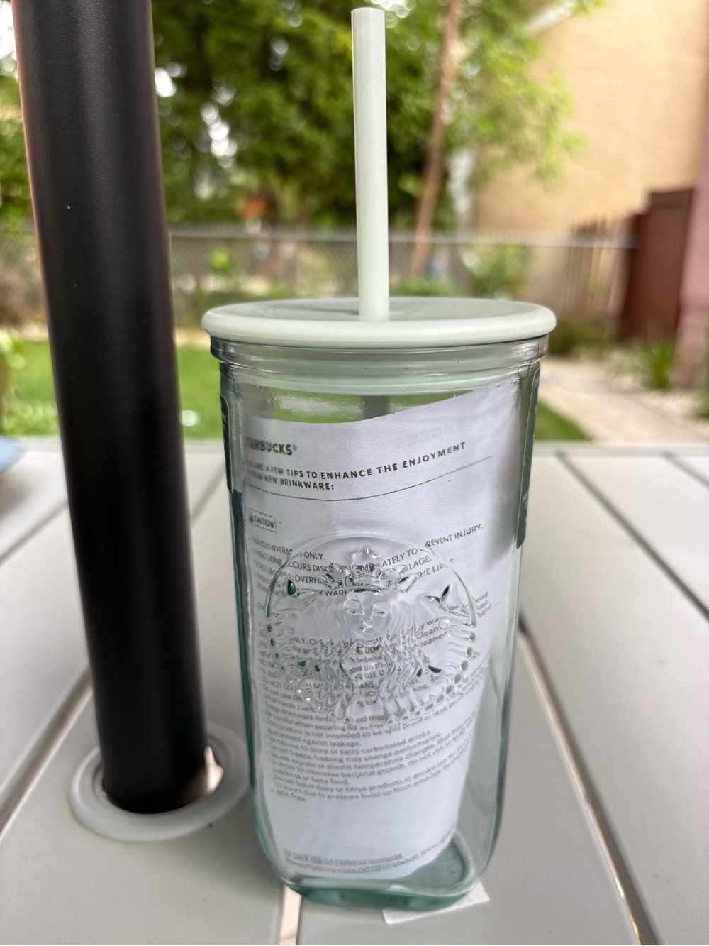 Starbucks TIKTOK Viral Pale Green Glass Tumbler with Green Lid and Straw